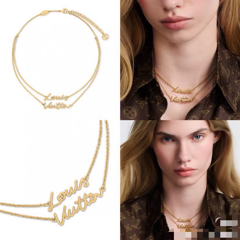 Louis Vuitton Double Chain Necklace Louis Vuitton Double Chain Necklace